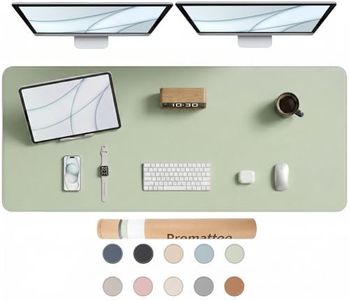PROMATTOO Oversized Non-Slip Desk Pad Protector with Premium Gift Box – Vegan Leather Waterproof Laptop Mat for Keyboard & Mouse, Grips Desk Firmly – Large Office Pad– Matcha Green
