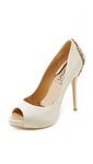 Badgley Mischka Women's Kiara Platform Pump, Ivory, 8.5 M US