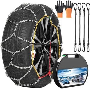 2 Packs Tire Chains Car Anti Slip Snow Chains for SUV/Truck/Car in Snow, Sand, Mud and Ice (KN130)
