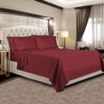 Pizuna100% CottonBedsheet Super King Size, 400 Thread Count Long Staple Combed Cotton Super King Size Bedsheets 108x108 Inch with 2 Pillow Covers, Rio Red Bedsheet for Super King Size Bed