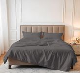 Linenwalas 1200 Thread Count American Cotton Sheets - 100% Supima Cotton Thick, Heavy, Soft Sateen Hotel Style Premium Luxury Christmas 4Pcs Sheets Set (Cal King, Light Grey)
