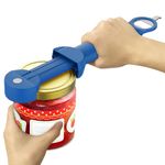 Multifunctional Retractable Bottle Opener - Adjustable Multifunctional Can Opener Jar Lid Gripper - 2024 New Jar Opener Bottle Opener for Weak Hands, Senior Arthritis (Blue)