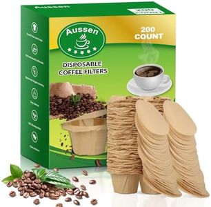 Aussen Disposable Coffee Paper Filters Replacement Kerig Filter Fit All Keurig Single Serve Filter Brands Compatible with Reusable Single Serve Pods Keurig Coffee Maker(200 Count With Lid)