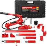 4 Ton Porta Power Kit, Portable Hydraulic Jack with 4.1 ft/1.25 m Oil Hose, 17 Pcs Hydraulic Ram, 8000 Lbs Capacity, Max Lifting Height 4.7"/120mm, Ram min Height 10.6"/270mm