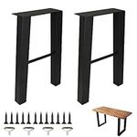 JMIATRY Metal Coffee Table Leg 16 Inches Metal Bench Legs Black Set of 2 End Table Legs 16 Inches Metal Legs for Table, Chair, Benches, Dining Table, Metal Console Legs