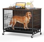 2024 New Dog Crate Furniture, Compact 27.2" Small Dog Dual-Entry Kennel Meets Elegant End Table, Effortless Maintenance, Chew-Resistant, Easy Mobility for Cozy Spaces, Rustic Brown