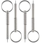 4 Pack Quick Release Pin w/Drop Cam & Spring, Diameter 1/4"(6.3mm), Total Length 3"(76mm), Effective Length 2.4"(61mm), Full 316 Stainless Steel, Bimini Top Pin, Marine Hardware