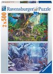 Ravensburger - 2 x Puzzle 500 pieces - Wolf Family - 80553 - For adults and children from 12 years old - Premium Premium Puzzle - Animals