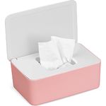 BEAUGIREW Baby Wet Wipes Dispenser Wipes Dispenser Holder Storage Box with Seal Lid Keeping Wipes Fresh for Bedroom Home Office Toilet, Pink