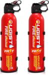 Ougist Portable 2-Pack Fire Extinguisher for Home, Kitchen, Car, Caravan – Multi-Fire Protection, Cold Weather Safe, Prevents Re-Ignition, Includes 2 Holders