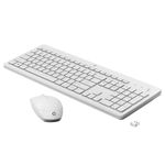 HP 230 Wireless Keyboard and Mouse Combo, 2.4GHz USB dongle, 1600 dpi, Windows PC Compatible, Full-Size Keyboard with Numeric pad, 12 Function Keys, 1-Year Warranty, 0.56 kg, White, 3L1F0AA