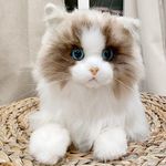 Chongker Weighted 4.5lb Stuffed Animals Handmade Realistic Ragdoll Cat Plush Toy, Weighted for Comfort and Lifelike Experience, Gift for Kids and Adults, White