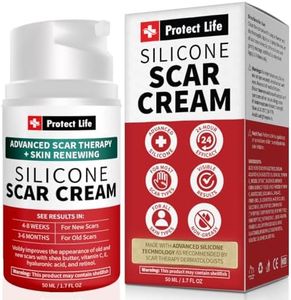 Protect Life Silicone Scar Cream for Surgical Scars, Injury & Keloid Scar Treatment, Moisturizing Scar Removal Cream, Rejuvenating Silicone Scar Gel for Old & New Scars, Non-Greasy for All Skin Types