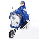 Rain Poncho for Mobility Scooter,Rain Ponchos Portable Thickening Widening Long Waterproof Full Body Adult Electric Vehicle Motorcycle Raincoat(4XL Blue)