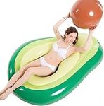 LATERN Giant Inflatable Avocado Float, 165CM Large PVC Swimming Pool Float Raft Lounge Beach Floaty with Water Ball for Kids Adults Pool Beach Party Toys