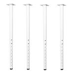 Jahof Adjustable Table Leg, 55-90cm, Ø42/38mm, Home Office Furniture Desk Leg (4, White)