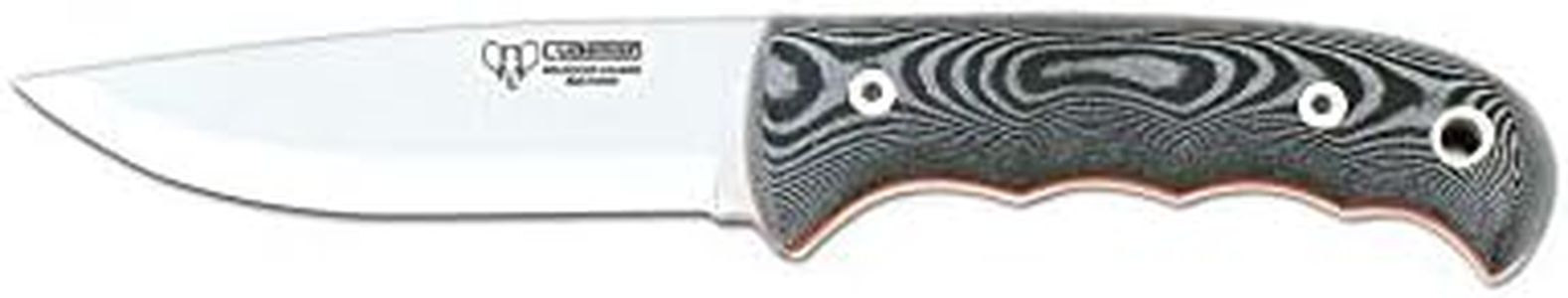 Cudeman Cuchillo 148-M* Bushcraft Hoja de Acero Inoxidable MoVa 1.4116 de 11 cm empuñadura de micarta Negra de 11,5 cm para Caza, Pesca, Supervivencia y bushcraft + Portabotellas Regalo