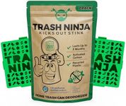 Trash Ninja Trash Can Deodorizer and Odor Eliminator (2 Pack) for Indoor Trash Cans Up to 10 Gallons, Made with Natural Activated Carbon - Lasts Up to 3 Months - Garbage Can Deodorizer to Control Odor