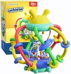 Infinno Baby Bunny Hourglass Teether & Rattle Toy for 0-12 Months