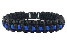 (Standard - 20cm Wrist, 23cm Length) - Survival Thin Blue Line Paracord