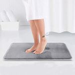 Genteele Bath Mats for Bathroom - Non Slip, Absorbent, Velvet, Memory Foam Bathroom Rug - Quick Dry Mat Carpet - Home Decor and Accessories Gray 17" x 24"