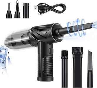 OTAO Compressed Air Duster & Handheld Vacuum Cordless, 3in1 Keyboard Cleaner Rechargeable Mini Pumping Swinmming Pool- Electric Canned Blower Dust Off For Compreture,Car,Office&Home Cleaning Black