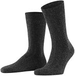 FALKE Men's Lhasa Rib Socks, Warming, Merino Wool Cashmere, Medium Weight, Ribbed Formal Socks, Professional Clothing, Grey (Anthracite Melange 3080), 6.5-9, 1 Pair