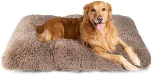 EHEYCIGA Fluffy Dog Crate Bed for Extra Large Dogs, Plush Faux Fur Dog Crate Pad, Calming Anti Anxiety XL Dog Bed for Crate, Washable Soft Warm Dog Crate Mat with Non-Slip Bottom, Camel