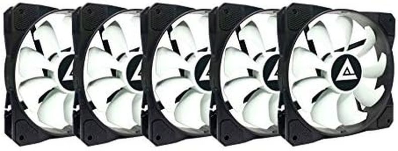 Apevia 512S-WB 120mm 4pin Molex & 3pin Motherboard Black/White Case Fan (5-pk)