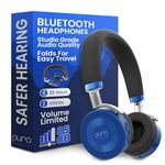 Puro Sound Labs JuniorJam Plus Volume-Limiting Wireless Bluetooth Headphones for Kids, Secure Audio with Adjustable On-Ear Design, 22-Hour Battery, Ideal for Tablets, Smartphones & PCs, Blue