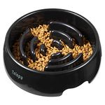 Large Slow Feeder Dog Bowls ,Hold 8 Cups,Stop Bloat Bowl Anti-Choking &Anti-Gulping & Fun Feeding Bowl (Large, Black)