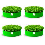 ORGANIC BAZAR 24x6 Grow Bag for Leafy Vegetables, Premium HDPE 260 GSM Green Plant Bags (Pack of 4)