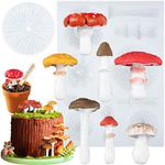 Life Like Mushroom Polymer Clay Casting Silicone Mold and Veiner for Fondant Cake Decorating, Modelling Chocolate