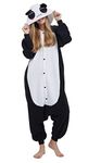 SAMGU Onesies for Womens Adult Hooded Pajamas Sleepsuit Sleepwear Nightwear, XL, Black + White 3
