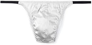 SilRiver Men's Silk Satin Thong Pou
