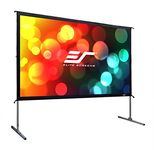 Elite Screens OMS120H2-DUAL Mobile Garden Canvas Yard Master 2 Dual 266 Outdoor Projection Screen Black