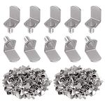 Swpeet 60 Pcs L-Shelf Pins, 6mm Silver Support Pegs Plated Steel Shelf Holder Pins Bracket Cabinet Clips Holder for Shelf Holes on Bookcase, Cabinets and Entertainment Centers