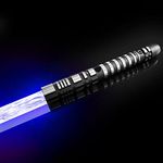 YDD GENIUS Light Saber,16 RGB Colors, Metal Hilt Dueling Lightsaber for Adults,4 Sound Modes, Rechargable Ghost FX Lightsabers for Kids,Boys, Xmas Gift (Black,Single)