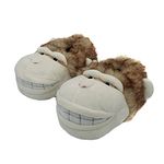 Onmygogo Fuzzy Winter Animal Indoor Slippers for Women and Men, Smiling Monkey (US men size 8-10.5, Brown with beige)