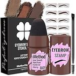 iMethod Eyebrow Stamp and Eyebrow Stencil Kit - Eyebrow Stamp and Shaping Kit for Perfect Brow, 20 Eyebrow Stamp Stencils Kit, Long-lasting, Waterproof, Light Brown