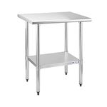 HALLY SINKS & TABLES H Stainless Steel Table for Prep & Work 24 x 30 Inches, NSF Commercial Heavy Duty Table with Undershelf and Galvanized Legs for Restaurant, Home and Hotel