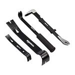 Amazon Basics Pry Bar/Nail Puller 4 Piece Set, Black