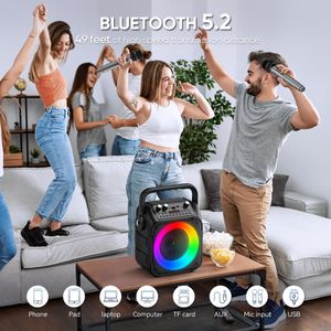 Portable Karaoke Machine – Black, Wireless Speaker & Microphone