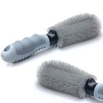 Purezo 2-Pack Steel and Alloy Wheel Cleaning Brush, Rim Cleaner for Your Car, Motorcycle or Bicycle Tire Brush Washing Tool