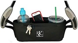 J.L. Childress Cargo 'N Drinks Parent Tray - Universal Stroller Organizer - Stroller Accessory with Insulated Cup Holders and Cell Phone Pocket - For Umbrella Strollers, Doona, Graco and more - Black