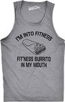 Crazy Dog Tshirts Mens Fitness Burrito Funny Gym Sarcasm Mens Humorous Novelty Tees Fitness Tank Top Funny Workout Shirt for Men Cinco De Mayo Tank Top for Men Funny Fitness Light Grey XXL