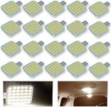 20PCS T10 921 922 912 194 RV Interior LED Light Bulbs, Super Bright LED Bulbs Replacement Lighting 36-SMD 2835 4500K Natural White for 12V RV Camper Trailer Motorhome Boat Dome Marine Indoor Light