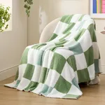 Bedsure Checkered Blanket - Super Soft Knit Throw Blanket Breathable, Warm Cozy Blanket, Fluffy Fuzzy Blanket, Plush Lightweight Throw Blanket for Couch Sofa Bed (50" x 60")