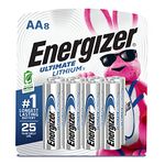 Energizer Ultimate Lithium AA Batteries (8 Pack), 1.5V Lithium Double A Batteries