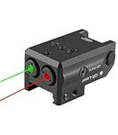 QR-Laser Dual Aiming Tactical Compact Rail Laser Sight Green & Red Laser Combo USB Rechargeable Picatinny Rail Mount Low Profile for Pistols Handguns